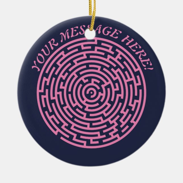 Circular Maze Ceramic Tree Decoration (Front)