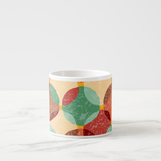 Circular mosaic pattern, geometric illustration. espresso cup (Front)