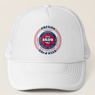 Circular Oregon State Patriotic Trucker Hat