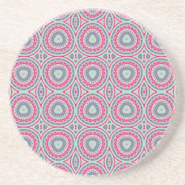 Circular Pattern Round Sandstone Coaster (Front)