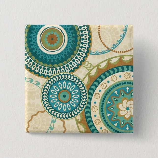 Circular Patterns 15 Cm Square Badge (Front)