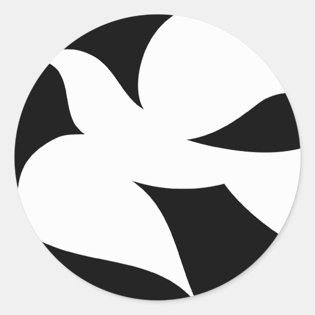 Circular Peace Dove Classic Round Sticker (Front)