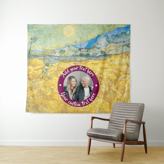 Circular Photo/Logo & Custom Text | Fully Editable Tapestry (In Situ (Horizontal))