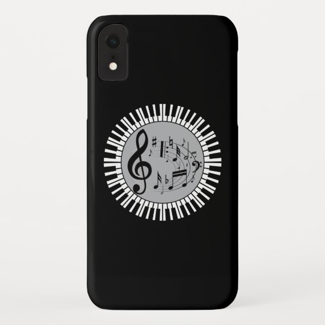 Circular Piano Keys And Music Notes Case-Mate iPhone Case (Back)