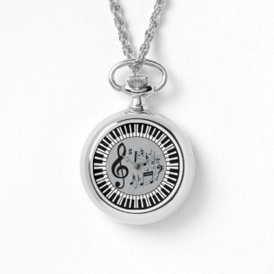 Circular Piano Keys And Music Notes Watch
