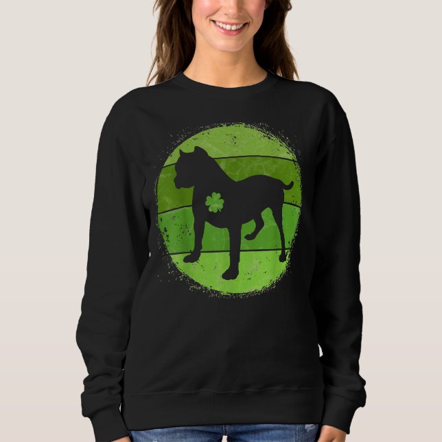 Circular Pitbull Irish Shamrock Dog St Patricks Da Sweatshirt (Front)