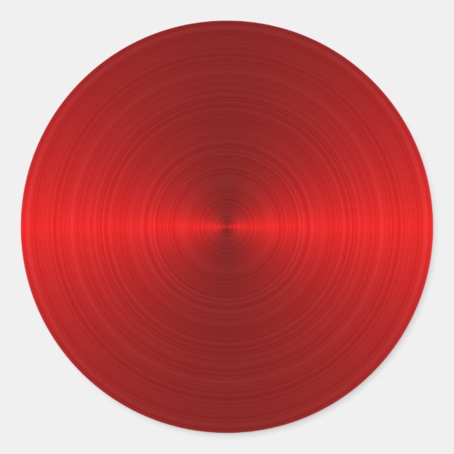 circular red metal pattern classic round sticker (Front)