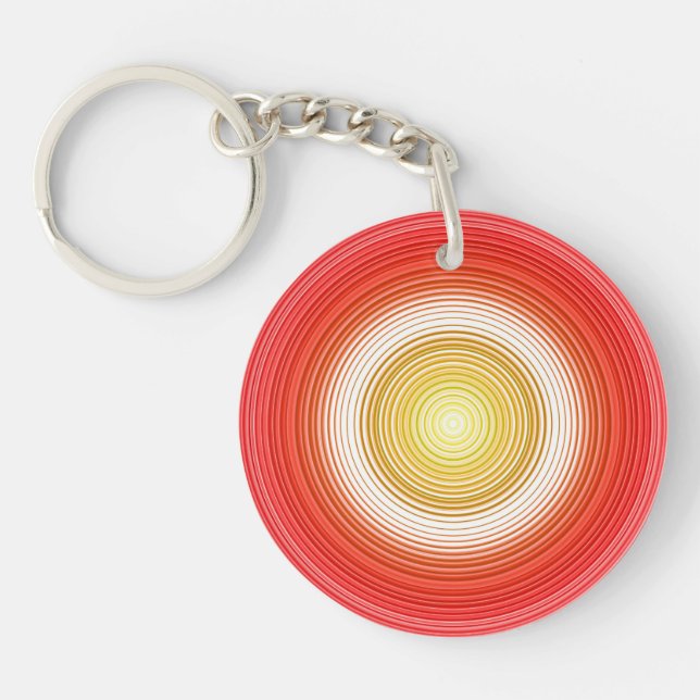 Circular - red orange yellow key ring (Front)