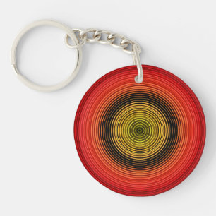 Circular - Red Yellow Black Key Ring