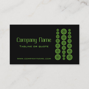Circular Retro Business Card, Black and Lime Green Card