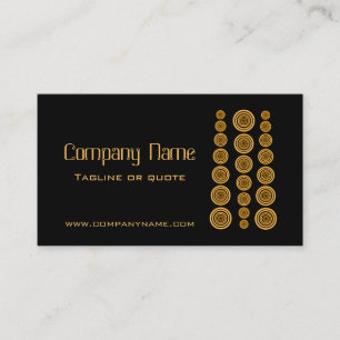 Circular Retro Business Card, Black and Yellow Business Card