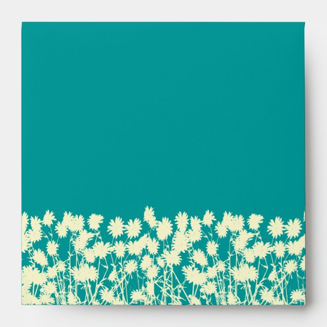 Circular Retro Daisy Bat Mitzvah Envelope (Front)