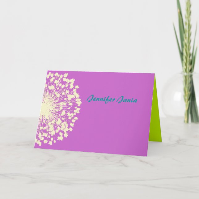 Circular Retro Daisy Bat Mitzvah Thank You Card (Front)