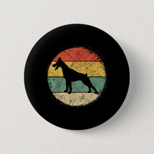 Circular Retro Doberman Owner Gift Pinschers Dobie 6 Cm Round Badge