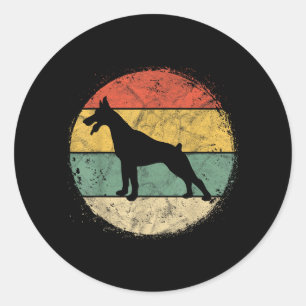 Circular Retro Doberman Owner Gift Pinschers Dobie Classic Round Sticker