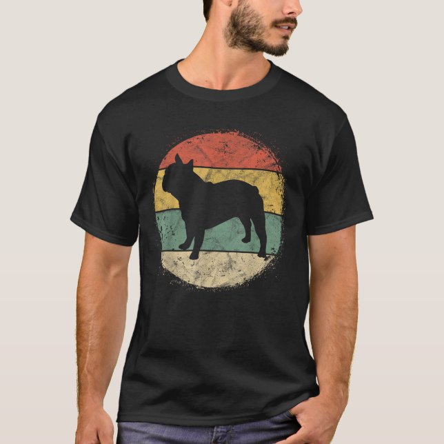 Circular Retro French Bulldog Owner Gift Frenchie  T-Shirt (Front)