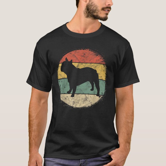 Circular Retro French Bulldog Owner Gift Frenchie  T-Shirt (Front)