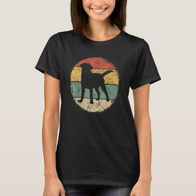 Circular Retro Labrador Owner Golden Black Lab Dad T-Shirt (Front)