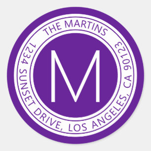 Circular Return Address or Circular Text Message Classic Round Sticker