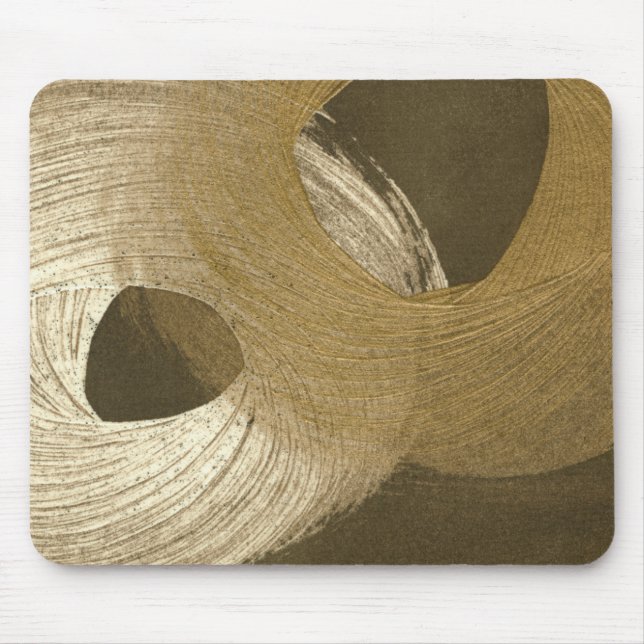 Circular Sandstorm in Tan and Dark Brown Mouse Mat (Front)