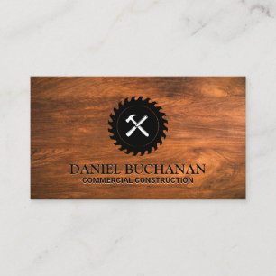 Circular Saw and Hammer   Wood Business Card