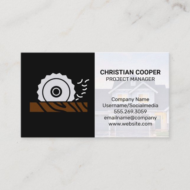 Circular Saw and Wood | Home Repairs Business Card (Front)