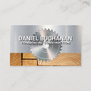 Circular Saw   Cut Wood   Construction Business Card