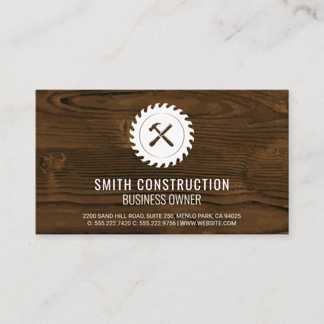 Circular Saw | Home Repair Tools | Wood Business Card (Front)
