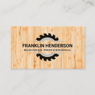 Circular Saw   Lumber Wooden Boards Business Card