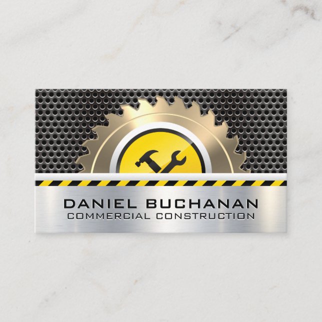 Circular Saw  | Metallic Grill | Hardware Tools Business Card (Front)