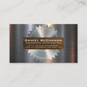 Circular Saw Metallic Wood Business Card