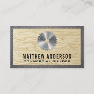 Circular Saw   Wood Grain and Steel Business Card