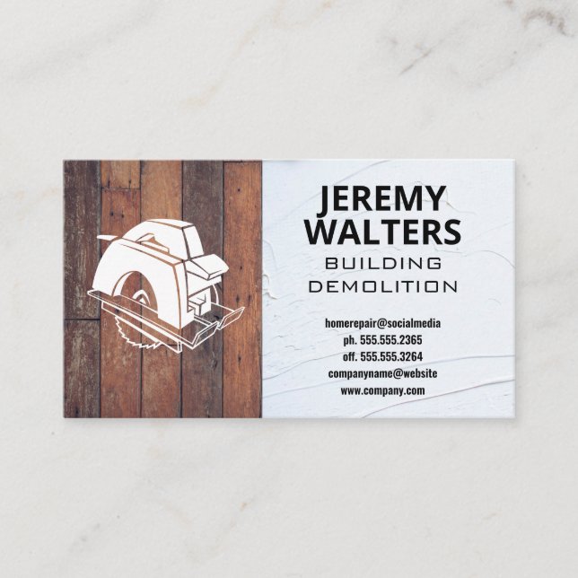 Circular Saw | Wood | Plaster Business Card (Front)