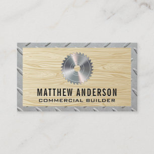 Circular Saw   Wood   Steel Pattern Business Card