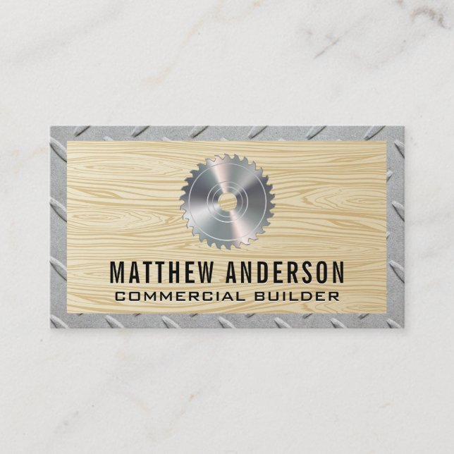 Circular Saw | Wood | Steel Pattern Business Card (Front)