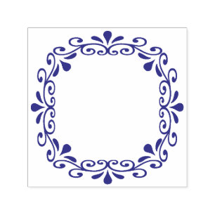 Circular scrollwork frame self-inking stamp