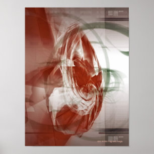 Circular shapes against light background poster