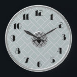 Circular Silver/Grey Art Deco Clock (LGE)<br><div class="desc">Finally the clocks are available! Both Circular and Square clocks. This clock measures 10.75 inches. I have designed it in Silver and Grey with black numerals. A lovely light clock that would go with most color decors. It looks very nice on a dark wall. For all who love Art Deco...</div>