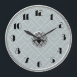 Circular Silver/Grey Art Deco Clock (LGE)<br><div class="desc">Finally the clocks are available! Both Circular and Square clocks. This clock measures 10.75 inches. I have designed it in Silver and Grey with black numerals. A lovely light clock that would go with most color decors. It looks very nice on a dark wall. For all who love Art Deco...</div>