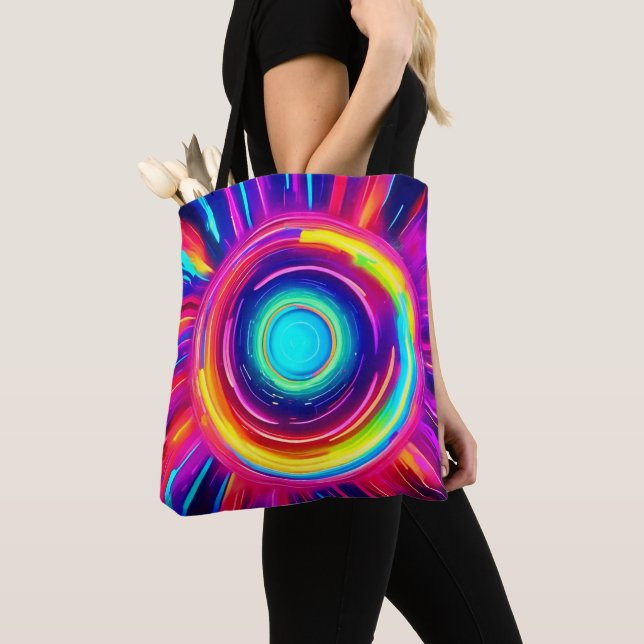 Circular Spectrum: A Vibrant Exploration of Colour Tote Bag (Close Up)