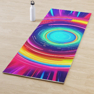 Circular Spectrum: A Vibrant Exploration of Colour Yoga Mat
