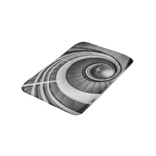 Circular Stairway BW Bath Mat
