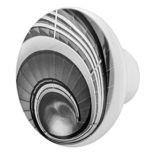 Circular Stairway BW Ceramic Knob