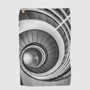 Circular Stairway BW Golf Towel