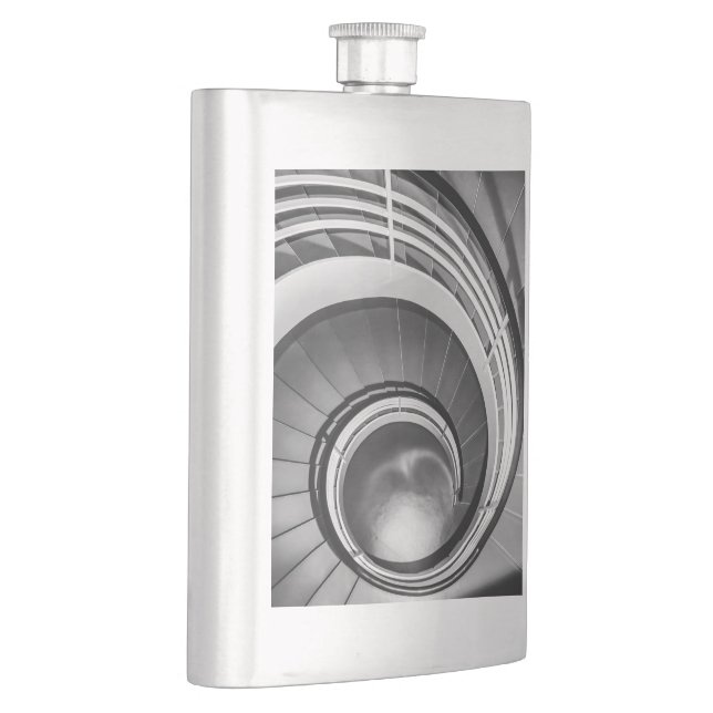 Circular Stairway BW Hip Flask (Right)