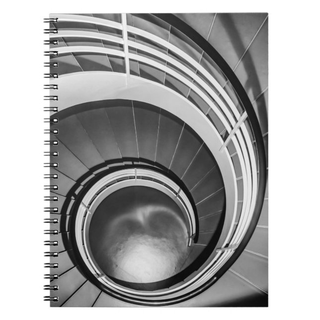 Circular Stairway BW Notebook (Front)