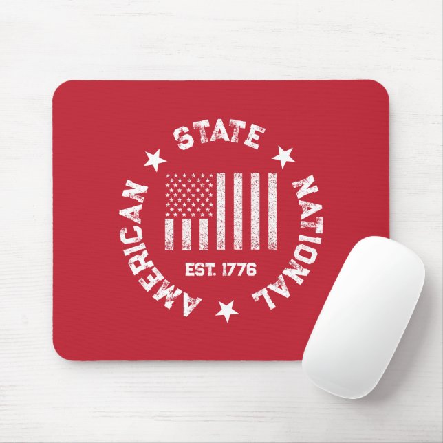 Circular Stamp American State National Est 1776 Mouse Mat (With Mouse)
