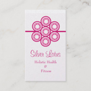 Circular Starburst Business Card, Magenta Business Card