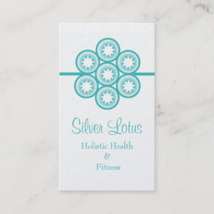 Circular Starburst Business Card, Turquoise Business Card