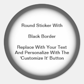 Circular Stickers Black Grey Border In Sheets